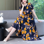 New Fashion 2023 Summer Long Party Dresses For Women Short Sleeve O-Neck Elegant Summer Dress Woman Clothing