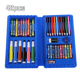 42-208PCS Kids Art Painting Set Toy Watercolor Pen Crayon Pencil Educational Drawing Board Doodle Tool Kit Child Girl Gift Toys