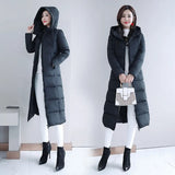 2022 Long Straight Winter Coat Women Casual Down Jackets Slim Remove Hooded Parka Oversize Fashion Outwear Plus Size 5XL WT 1 Kg