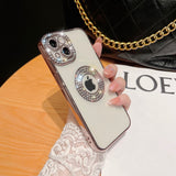 Luxury Bling Diamond Phone Case for iPhone 11 Pro Max 14 Pro Transparent Silicon Soft Gir&#39;s Cover Cases for iPhone 12 13 Pro Max