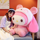 Oversized Sanrio My Melody Transform Into A Panda Throw Pillow Plush Stuffed Kawaii Doll Plush Toy Kuromi Hello Kitty Plush Gift