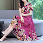 New Fashion 2023 Summer Long Party Dresses For Women Short Sleeve O-Neck Elegant Summer Dress Woman Clothing