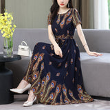 New Fashion 2023 Summer Long Party Dresses For Women Short Sleeve O-Neck Elegant Summer Dress Woman Clothing