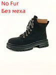 QUTAA 2023 Winter Casual Warm Wool Women Ankle Boots Genuine Leather Platforms Shoes Woman Fashion Motorcycle Boots Size 34-41