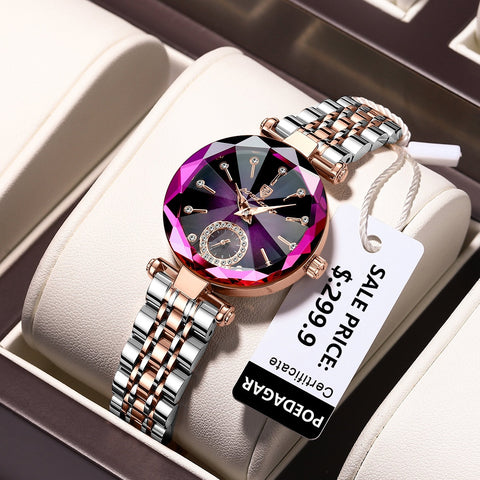 POEDAGAR Luxury Watches For Ladies Top Brand Stainless Steel Waterproof Quartz Female Wrist Watch Relogio Feminino Girl Gift+box