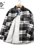 Thick Velvet Plaid Shirts Women Winter Warm Blouses and Tops New Casual Woolen Shirt Jacket Female Clothes Coat Outwear C17001X
