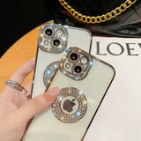 Luxury Bling Diamond Phone Case for iPhone 11 Pro Max 14 Pro Transparent Silicon Soft Gir&#39;s Cover Cases for iPhone 12 13 Pro Max