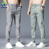 Summer New Thin Casual Pants Men 4 Colors Classic Style Fashion Business Slim Fit Straight Cotton Solid Color Brand Trousers 38