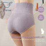 Flarixa Seamless Women&#39;s Panties High Waist Flat Belly Panties Body Shaping Underwear Comfort Postpartum Abdominal Pants Briefs