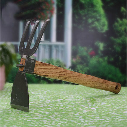 Double use  small hoe wooden handle  dual-purpose  planting flowers and gardening supplies tools