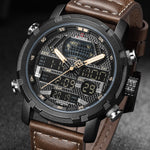 NAVIFORCE Mens Watches To Luxury Brand Men Leather Sports Watches Men&#39;s Quartz LED Digital Clock Waterproof Military Wrist Watch