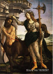 Portrait art abstract PALLAS OR MINERVA AND THE CENTAUR C. by Sandro Botticelli High quality Handmade