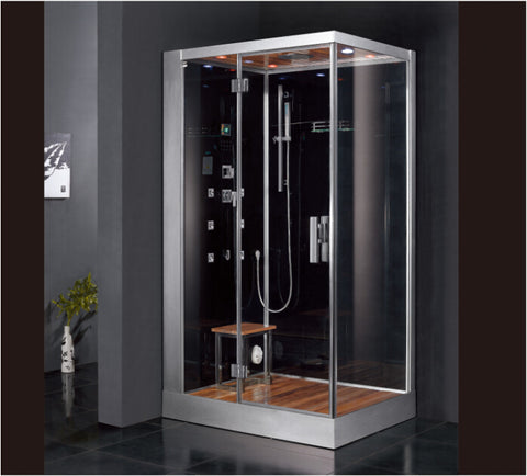2017 luxury steam shower enclosure with tempered glass back panel sliding doors jetted massage walking in sauna room ASTS1059