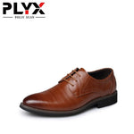 PHLIY XUAN New 2019 Men Dress Shoes Leather Formal Wedding Shoes Oxford Office Shoes Zapatos Hombre Brown Shoes Plus Size 38-48