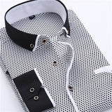Big Size 4XL Men Dress Shirt 2016 New Arrival Long Sleeve Slim Fit Button Down Collar High Quality Printed Business Shirts MCL18