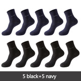 10 Pairs / Lot Bamboo Fiber Socks Men Casual Business Anti-Bacterial Breatheable Men&#39;s Crew Socks High Quality Guarantee Sock