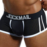 JOCKMAIL Brand Underwear Boxer Men Breathable Mesh Men&#39;s Boxers Male Underpants Sexy Gay penis pouch Panties  Mens Trunks Pant