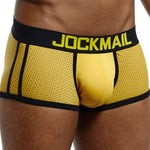 JOCKMAIL Brand Underwear Boxer Men Breathable Mesh Men&#39;s Boxers Male Underpants Sexy Gay penis pouch Panties  Mens Trunks Pant