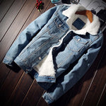 DIMUSI Winter Mens Denim Jackets Fashion Men Fleece Thick Warm Jeans Jacket Men Casual Slim Outwear Windbreaker Cowboy Coats 6XL