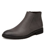 Spring Fashion Leather Men Boots Convenient Zip Pointed Toe Business Dress Boots Shoes Men Black Brown Ankle Boots Men rtg5