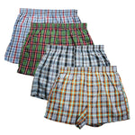 High Quality Brand 4-Pack Men&#39;s Boxer Shorts Woven Cotton 100% Classic Plaid Combed Male Underpant Loose Breathable Oversize