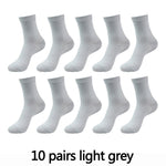 10 Pairs High Quality Bamboo Fiber Men&#39;s Socks Business Breathable Deodorant Compression Socks Men Long Big Size EUR 38-46