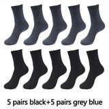 10 Pairs High Quality Bamboo Fiber Men&#39;s Socks Business Breathable Deodorant Compression Socks Men Long Big Size EUR 38-46