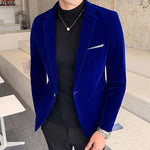 Autum Velvet Wedding Dress Coat Mens Blazer Jacket Fashion Casual Suit JacketStage DJ Men&#39;s Business Blazers Veste Costume Homme