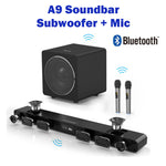 A9 Bluetooth Speaker 8 Voice units surround sound integrated home theater TV Soundbar With 8 inch subwoofer and Microphone