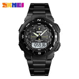 SKMEI Watch Men&#39;s Watch Fashion Sport Watches Stainless Steel Strap Mens Watches Stopwatch Chronograph Waterproof Wristwatch Men