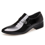 Luxury Brand PU Leather Fashion Men Business Dress Loafers Pointy Black Shoes Oxford Breathable Formal Wedding Shoes