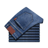 Spring Autumn 2020 Men&#39;s Smart Jeans Business Fashion Straight Regular Blue Stretch Denim Trousers Classic Men Plus Size 28-40