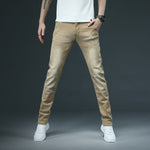 2020 New Men&#39;s Skinny White Jeans Fashion Casual Elastic Cotton Slim Denim Pants Male Brand Clothing Black Gray Khaki