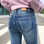 NEW Women Stretch High Waist Classic Retro  Jeans Lady Plus Size 38 40 Skinny Pants Push Up Leggings Mom Jeans Pencil Trousers