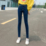 NEW Women Stretch High Waist Classic Retro  Jeans Lady Plus Size 38 40 Skinny Pants Push Up Leggings Mom Jeans Pencil Trousers