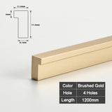 WV American Long Cabinet Door Handles 1200mm Brushed Gold Silver T Bar Aluminum Cupboard Pulls Drawer Knob Furniture Hardware