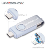 WANSENDA 3 in 1 OTG USB Flash Drive 512G Pendrive 256G USB Stick for Type C/Micro USB Pen Drive 128G 64G 32G USB3.0 Memory Stick
