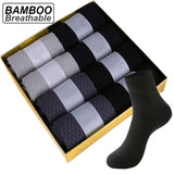 ZTOET Brand Men&#39;s Bamboo Fiber Socks New Black Business Breathable Deodorant Compression Socks Men Long Socks Big Size EU38-48