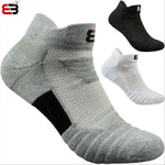 3 pairs Mens Cotton Ankle Socks Breathable Cushioning Active Trainer Sports Professional Outdoor Running Sock Size 6-11