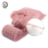 Don&amp;Judy 2pcs/set Newborn Baby Photography Prop Stretch Knit Mohair Wrap Headwear Set Photo Newborn Photo Shoot Hair Accessories