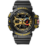 SMAEL Military Watches Men Sport Watch Waterproof Wristwatch Stopwatch Alarm LED Light Digital Watches Men&#39;s Big Dial Clock 8043