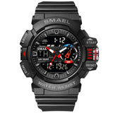 SMAEL Military Watches Men Sport Watch Waterproof Wristwatch Stopwatch Alarm LED Light Digital Watches Men&#39;s Big Dial Clock 8043