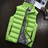 2021 Autumn Winter New Men Cotton Vest Jacket Solid Color Sleeveless Down Waistcoat Jacket  Male Casual Vest Coat Plus Size 5XL