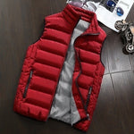 2021 Autumn Winter New Men Cotton Vest Jacket Solid Color Sleeveless Down Waistcoat Jacket  Male Casual Vest Coat Plus Size 5XL