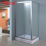 Customized Rectangular Simple Shower Room with Base Tempered Glass Integral Sliding Door Partition Household 120x80