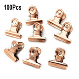 100Pcs 21x23mm Round Metal Grip Clips Bulldog Clip Ticket Paper Stationery Clip For Tags Bags Document Binder Clip Photo Clamp