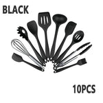 Kitchen Cookware Silicone Kitchenware Non-stick Cookware Cooking Tool Spatula Ladle Egg Beaters Shovel Spoon Soup Utensils Set