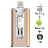 Metal USB Flash Drive 128GB OTG Pen Drive 32GB 64GB USB 3.0 Flash Disk for iPhone 11 Pro/XR/XS Max USB Memory Stick 256gb