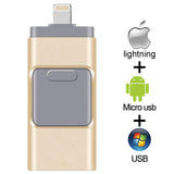 Metal USB Flash Drive 128GB OTG Pen Drive 32GB 64GB USB 3.0 Flash Disk for iPhone 11 Pro/XR/XS Max USB Memory Stick 256gb