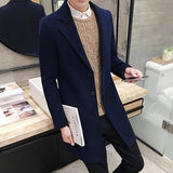 2021 Autumn Winter New Men&#39;s Woolen Coats Male Slim Long Jacket Fashion Boutique Solid Slim Men&#39;s Trench Coat Jacket Plus Size